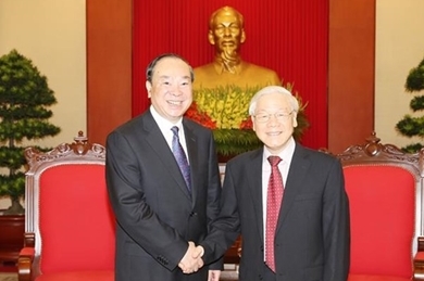 越共中央总书记阮富仲会见中国共产党代表团